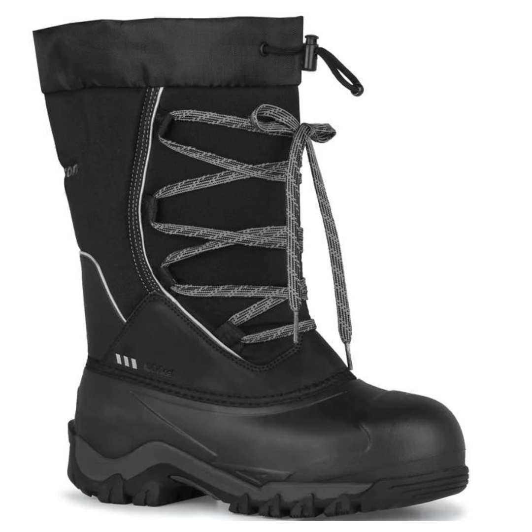 BOTTE D'HIVER ACTON SWEEDEN 2.0 POUR FEMME couleur W11-NOIR vue de la botte noire a lacet gris de profil avant droit