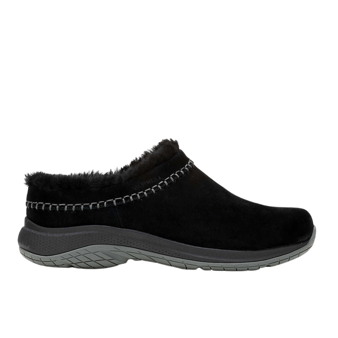 PANTOUFLE MERRELL ENCORE ICE 5 POUR FEMME couleur black vu de la pantoufle noire et grise vue de profil droit