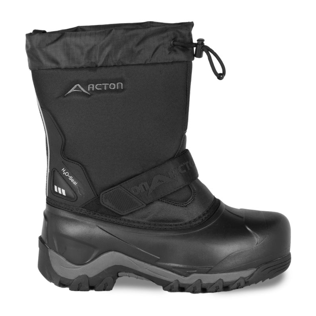 BOTTE D'HIVER IMPERMÉABLE ACTON NORWAY 2.0 POUR HOMME couleur M11-NOIR vue de la botte noire avec détails gris vue de profil droit