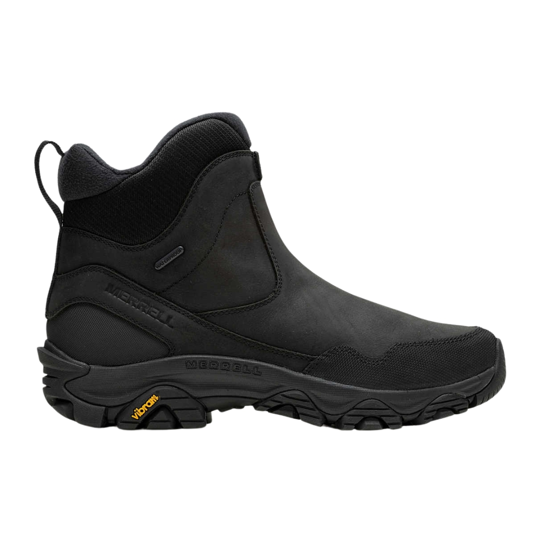 BOTTE D'HIVER IMPERMÉABLE MERRELL COLDPACK 3 THERMO TALL ZIP POUR HOMME couleur black vu de la botte noire de profil droit