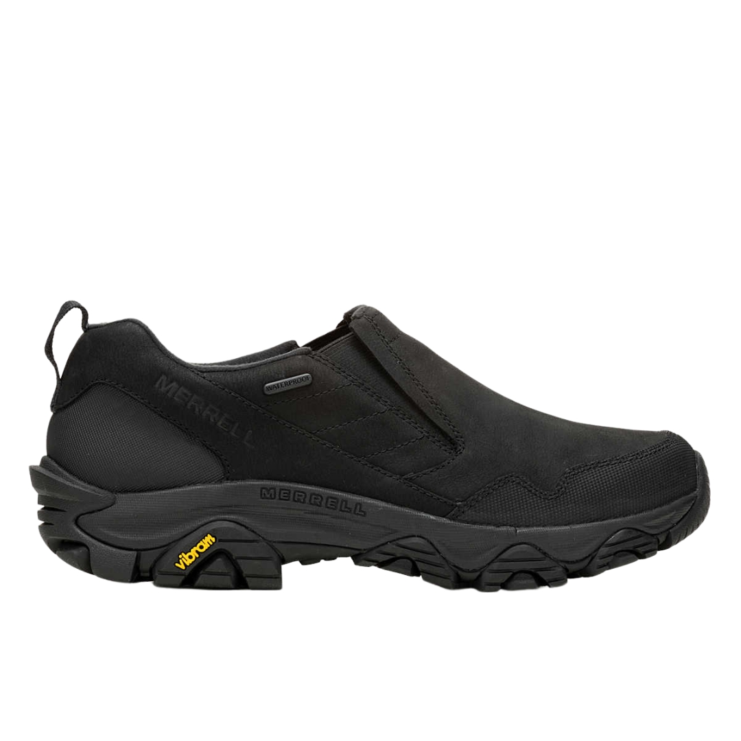 MOC IMPERMÉABLE ET ISOLÉ MERRELL COLDPACK 3 THERMO POUR HOMME couleur black vu du mocassin noir de profil droit