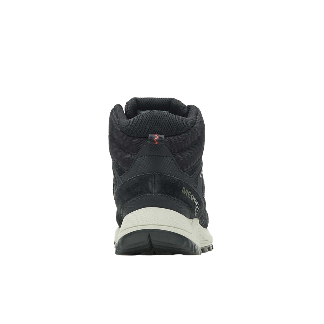 BOTTE-ESPADRILLE D'HIVER IMPERMÉABLE MERRELL WILDWOOD MID POUR HOMME couleur black vue de la botte espadrille couleur noire et grise de dos