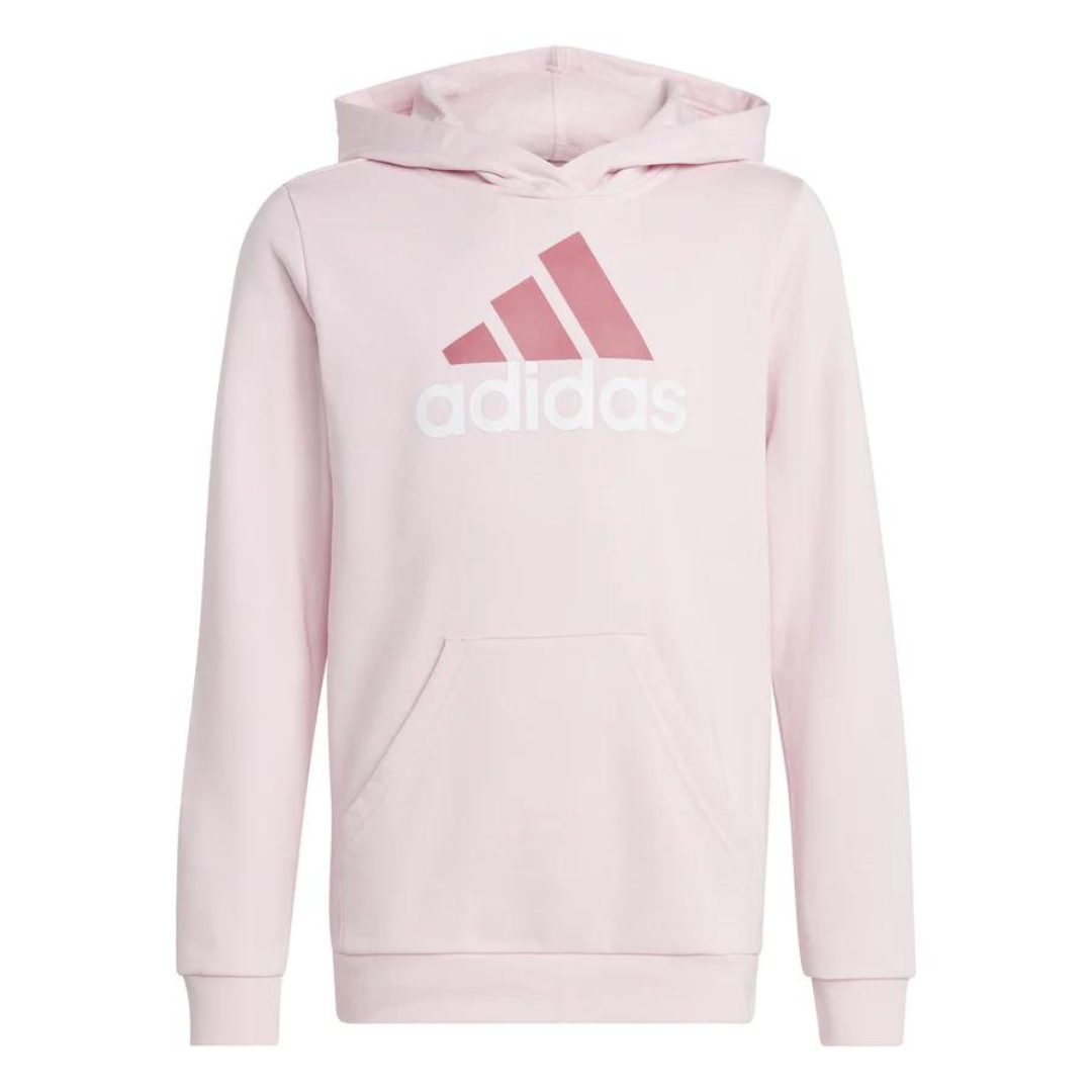 CHANDAIL À CAPUCHON ADDIDAS U BOS 2 POUR JEUNE FILLE couleur CLEAR PINK vu du chandail rose pale avec logo rose foncé et blanc vu de face