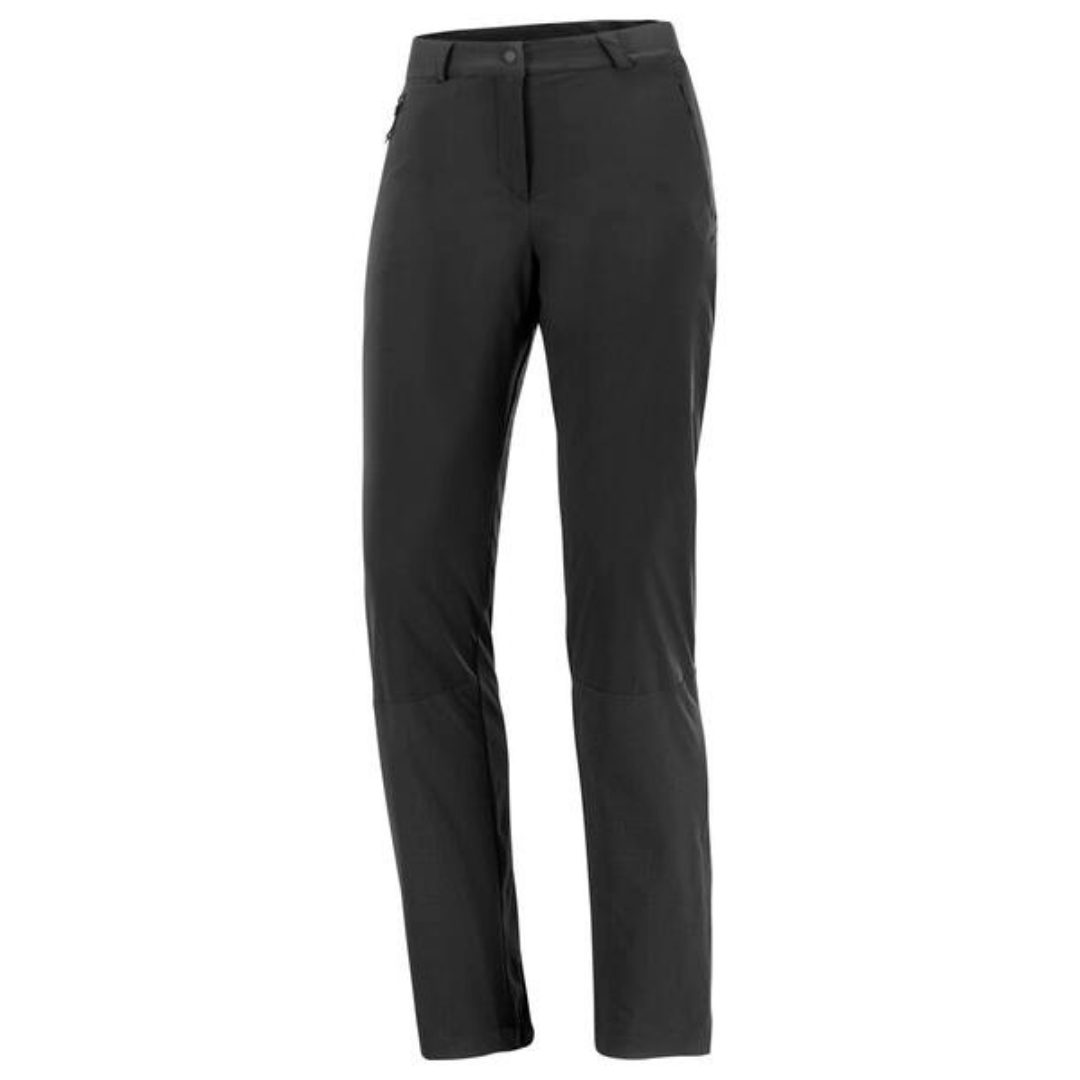 PANTALON DE NEIGE SALOMON NOVA XWARM POUR FEMME couleur deep black vu du pantalon noir de face