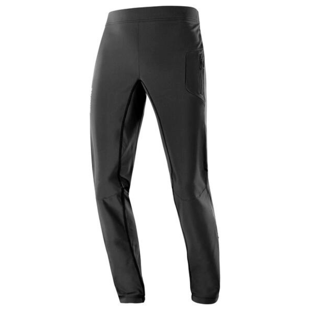 PANTALON DE NEIGE SALOMON RS WARM SOFTSHELL POUR HOMME couleur deep black vu du pantalon noir de face