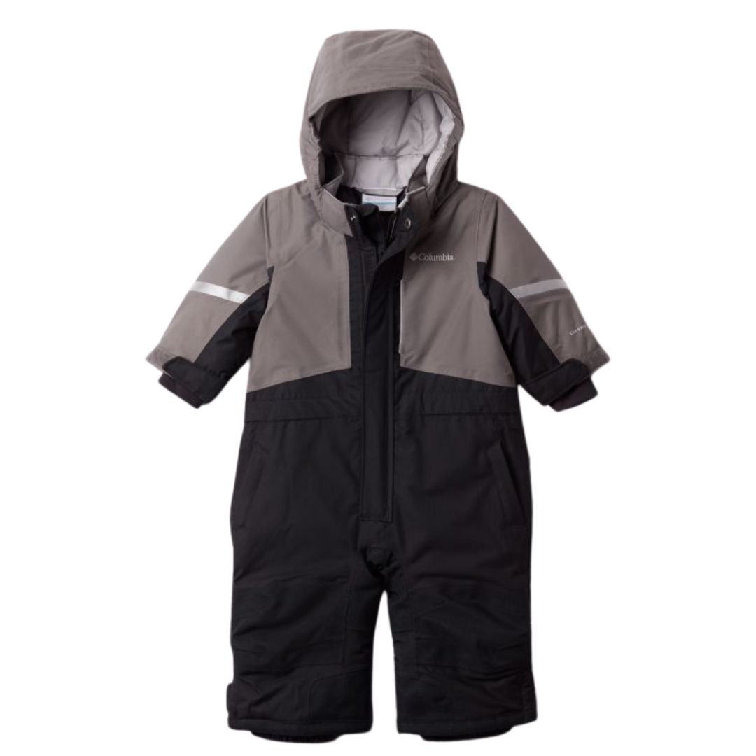 HABIT DE NEIGE COLUMBIA BUGA II SUIT POUR bébé COULEUR 011-BLACK/CITY GREY vu du one piece noir et gris de face