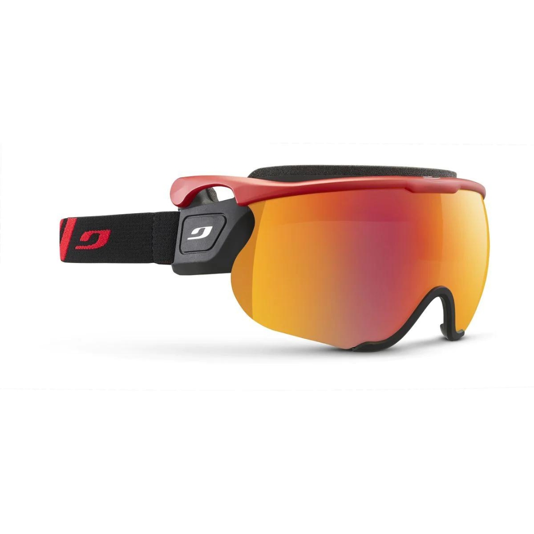 LUNETTE DE SKI DE FOND JULBO SNIPER EVO m couleur red vu de la lunette noire et rouge de profil avant droit