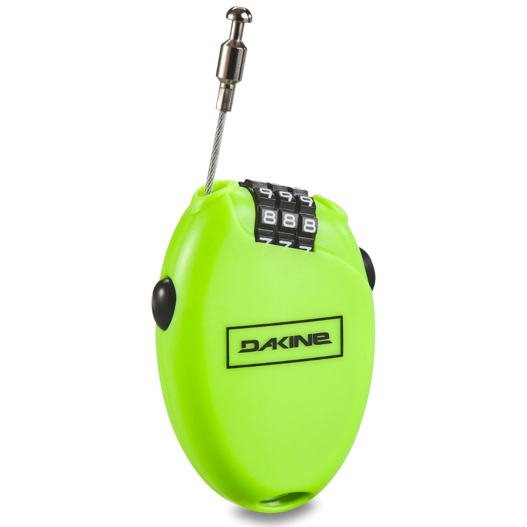 CADENAS À COMBINAISON DAKINE MICRO LOCK vu du cadenas vert fluo de face