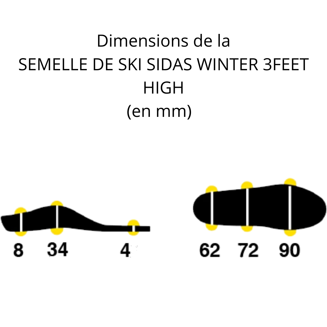 dimensions de la SEMELLE DE SKI SIDAS WINTER 3FEET high