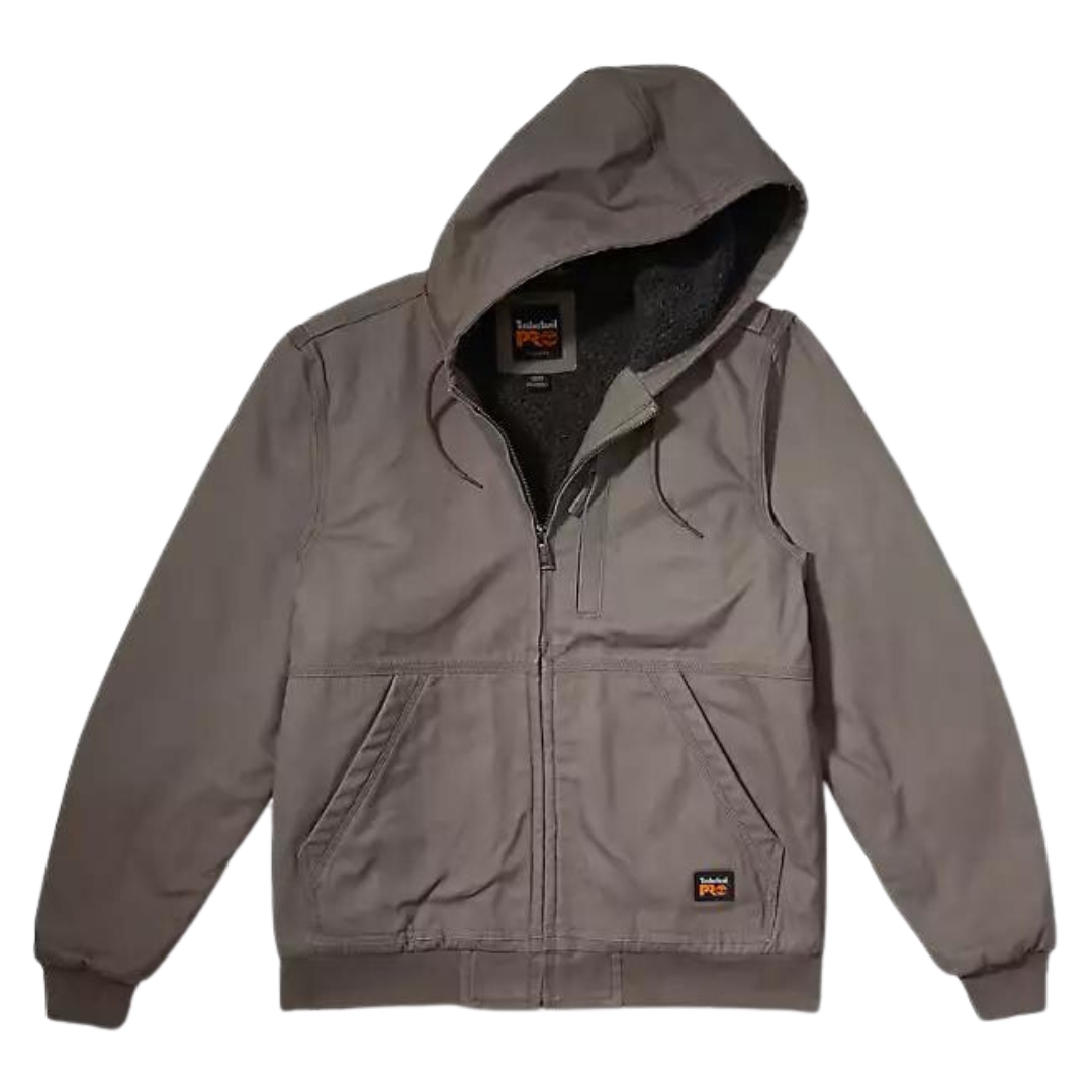 veste en toile à capuchon timberland Pro gritman pour homme couleur pewter vue de la veste grise de face