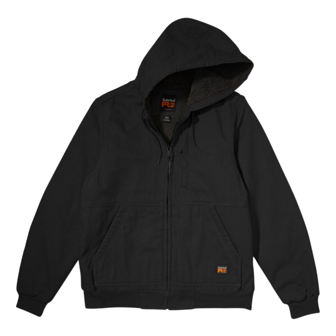 veste en toile à capuchon timberland Pro gritman pour homme couleur black vu de la veste noire de face