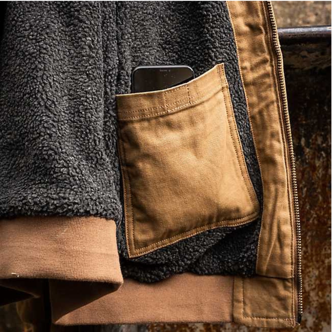 veste en toile à capuchon timberland Pro gritman pour homme vue sur la poche intérieure