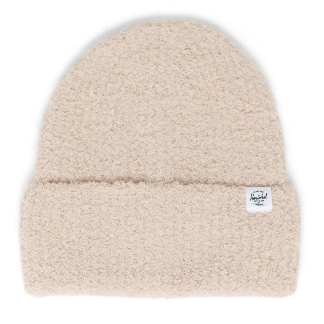 TUQUE HERSCHEL BOUCLE POUR ADULTE couleur whitecap gray vue de la tuque blanc cassé de face