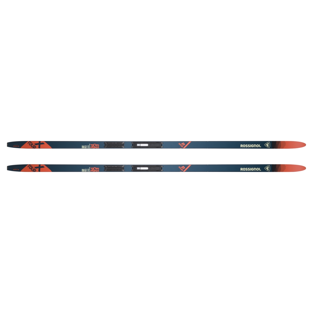 SKI DE FOND ROSSIGNOL X-TOUR ESCAPE R-SKIN UNISEXE COULEUR BLEU AQUA FONCÉ, ORANGÉ ET CRÈME DU DESSUS