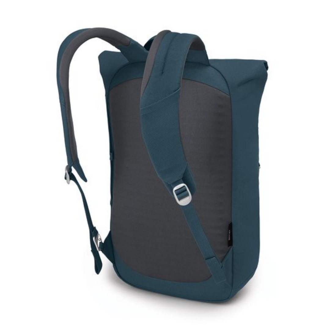 SAC À DOS OSPREY ARCANE À HAUT À ENROULEMENT couleur STARGAZER BLUE vu du sac à dos bleu marin de dos