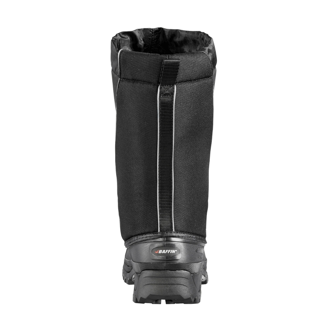 BOTTE D'HIVER IMPERMÉABLE BAFFIN TUNDRA POUR HOMME couleur noir vue de la botte noire à détails réfléchissants de dos