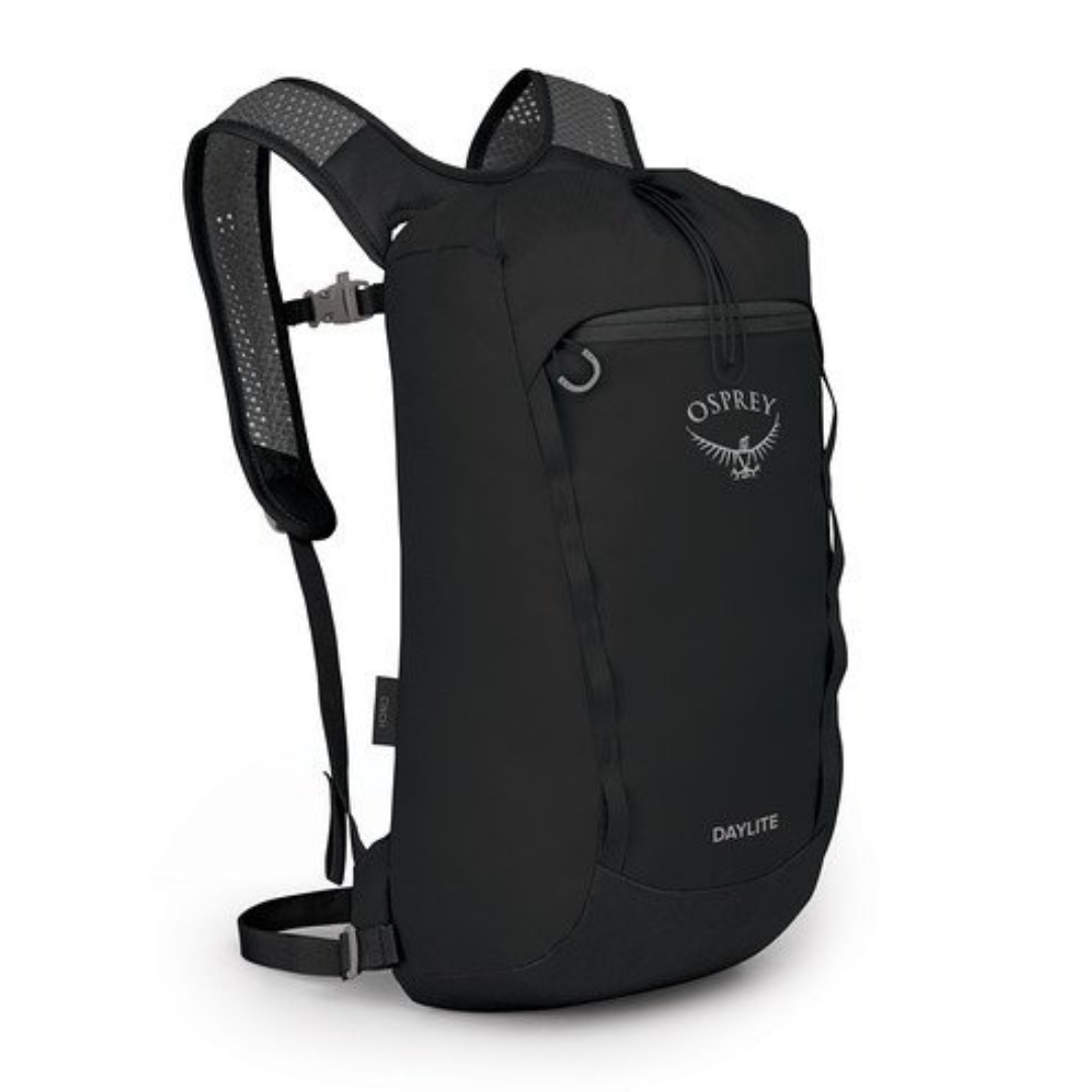 SAC À DOS OSPREY DAYLITE CINTRÉ couleur BLACK vu du sac à DOS NOIR DE FACE