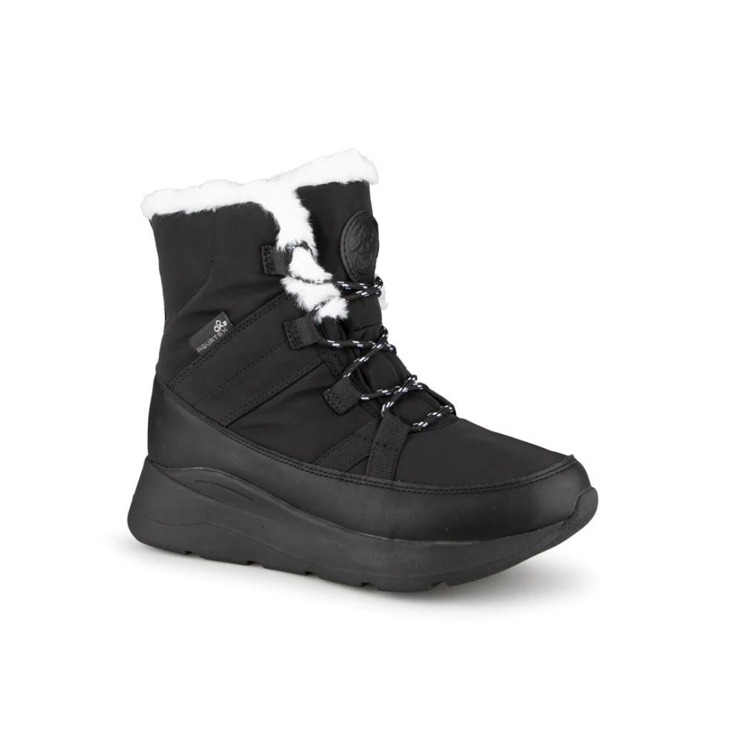 BOTTE D'HIVER ISOLÉE BLUE ROCKY FUJISU POUR Femme COULEUR NOIR VU DE LA BOTTE DROITE NOIRE DE PROFIL AVANT
