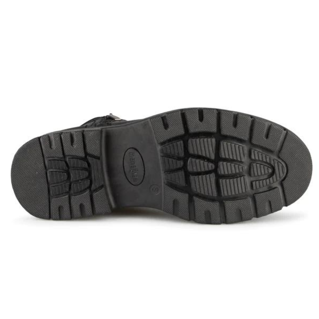 BOTTE D'HIVER MANATHAN TARTARUGA POUR HOMME couleur noir vue de la botte noire vue sur la semelle d'usure