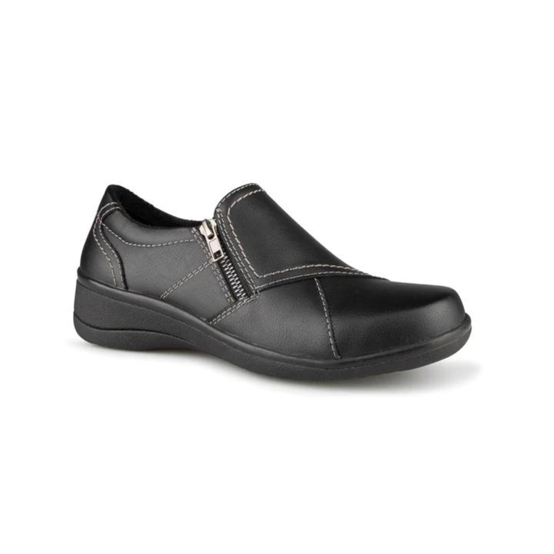 CHAUSSURE URBAINE DOUBLÉE MANATHAN JICODAN POUR FEMME couleur noir vue de la chaussure noire de profil droit