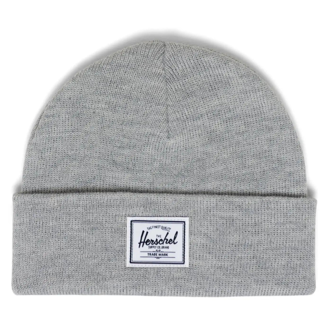 TUQUE HERSCHEL ELMER SHALLOW POUR ADULTE couleur heather light gray vue de la tuque grise pale chinée de face