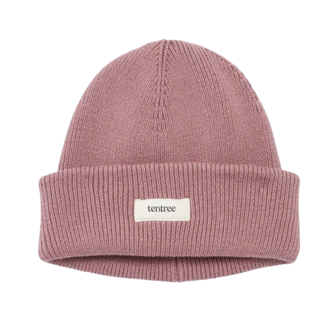 TUQUE TENTREE EN COTON POUR ENFANT couleur shaded mauve vu de la tuque vieux rose de face