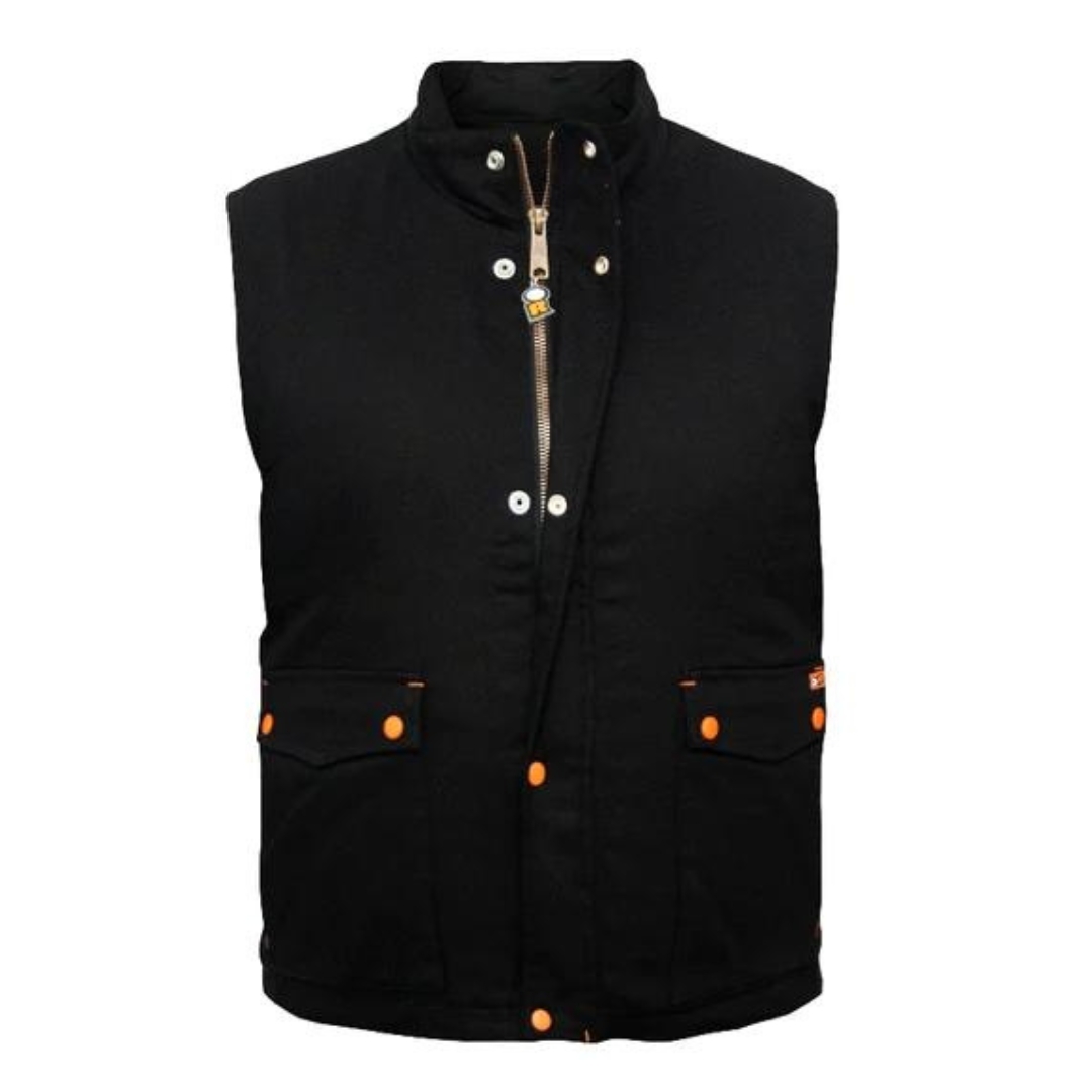 VESTE SANS MANCHE DE TRAVAIL ORANGE RIVER HUSKY POUR HOMME COULEUR BLACK VU DE LA VESTE NOIRE DE FACE