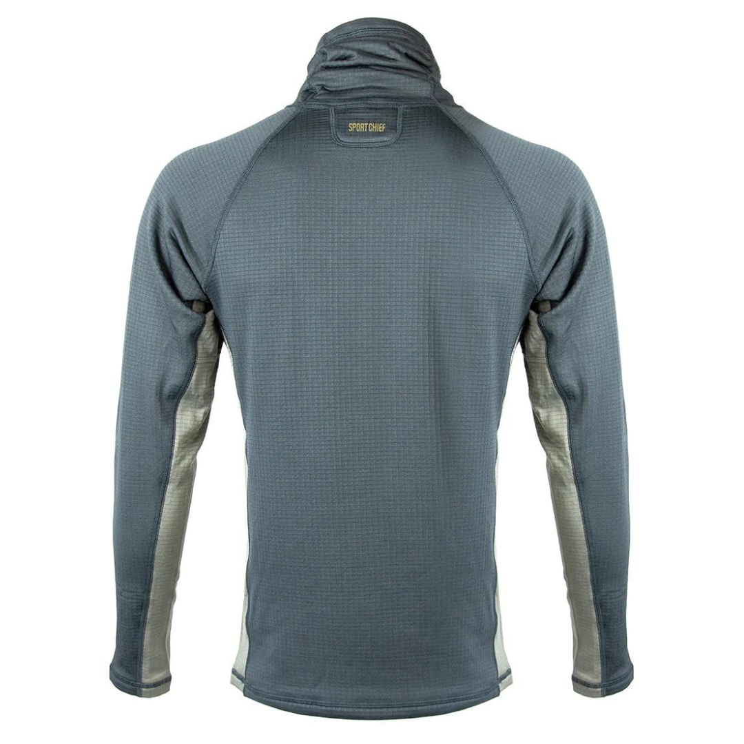 HAUT COUCHE DE BASE À MANCHES LONGUES SPORTCHIEF JAY POUR HOMME couleur forest vue du haut gris vert acier et gris pale de dos