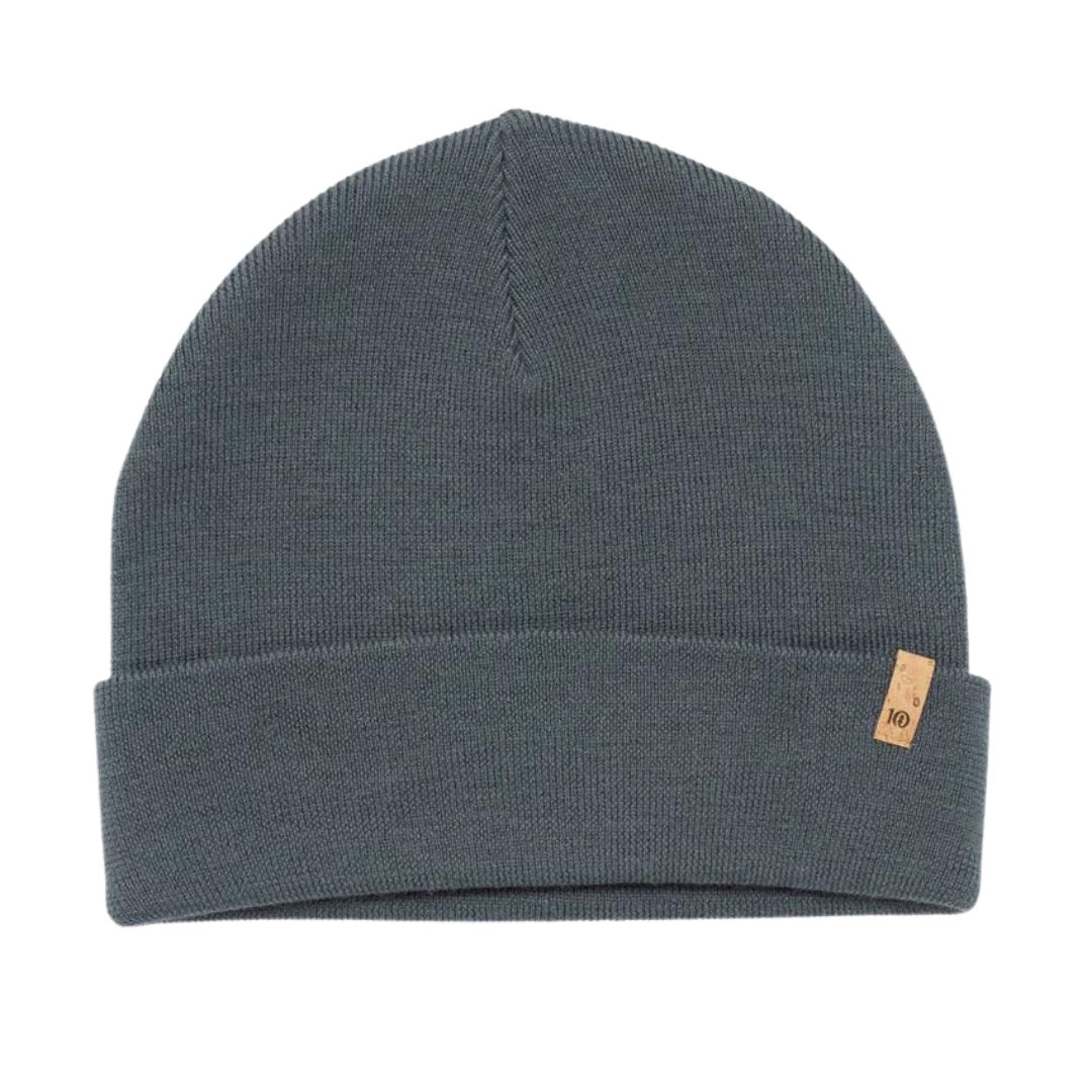 TUQUE EN TRICOT DE LAINE TENTREE KURT POUR ADULTE couleur URBAN GREEN vue de la tuque verte grise de face
