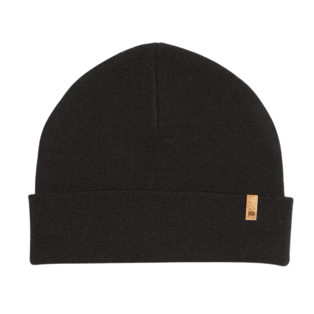 TUQUE EN TRICOT DE LAINE TENTREE KURT POUR ADULTE couleur METEORITE BLACK vue de la tuque noire de face