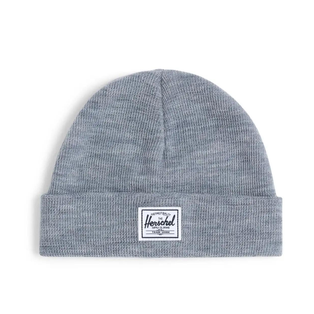 TUQUE HERSCHEL POUR BÉBÉ 6-18M COULEUR HEAHTER LIGHT GREY VUE DE LA TUQUE GRISE PALE CHINÉE DE FACE