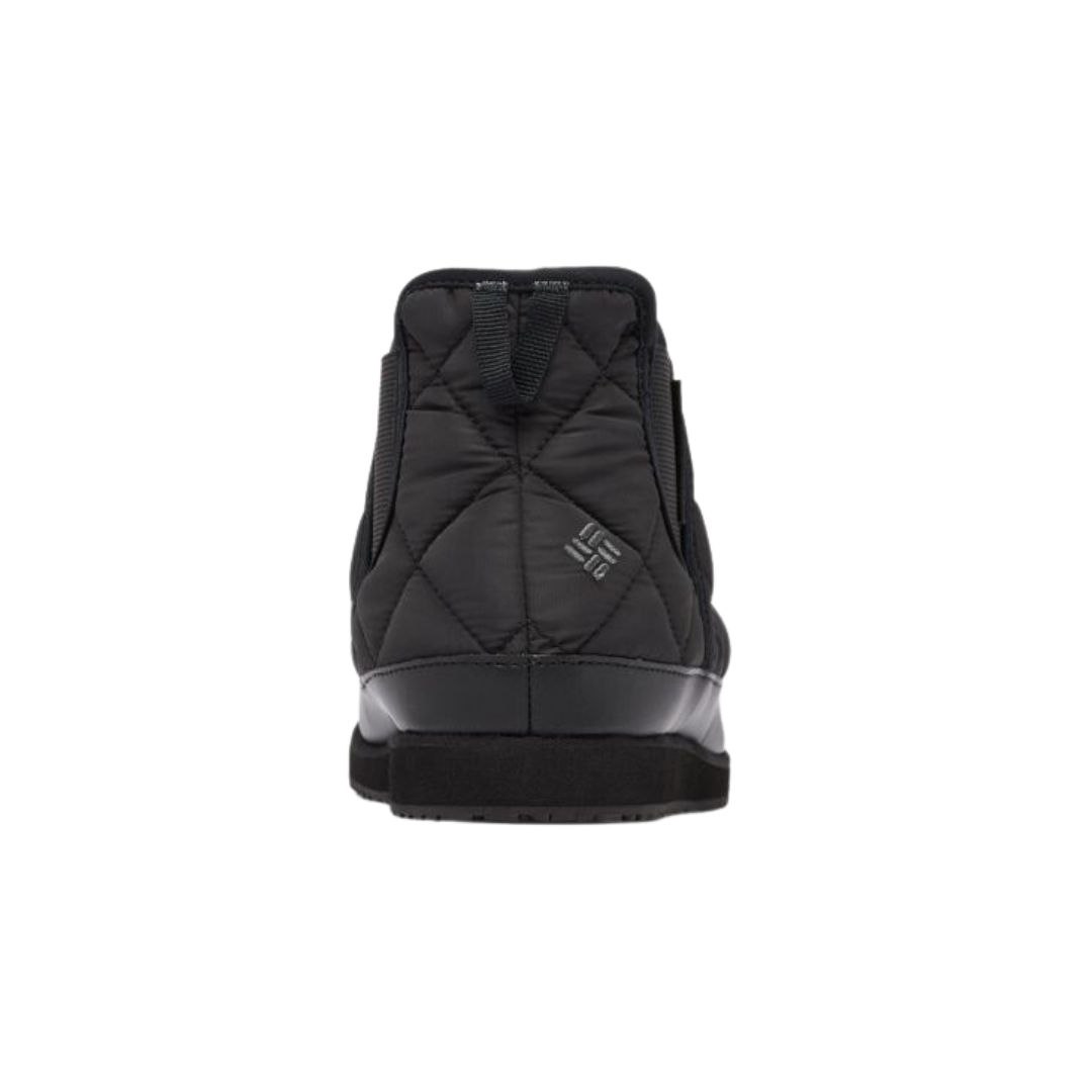 PANTOUFLE COLUMBIA OMNI-HEAT LAZY BEND WEEKENDER COULEUR 010-BLACK/GRAPHITE VU DE LA PANTOUFLE DROITE DE COULEUR NOIRE DE DOS