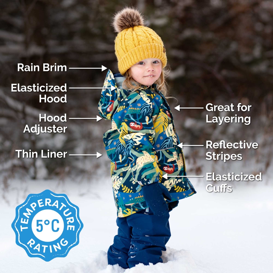 MANTEAU DE PLUIE JAN & JUL PUDDLE-DRY POUR ENFANT vue des caractéristiques physiques du manteau