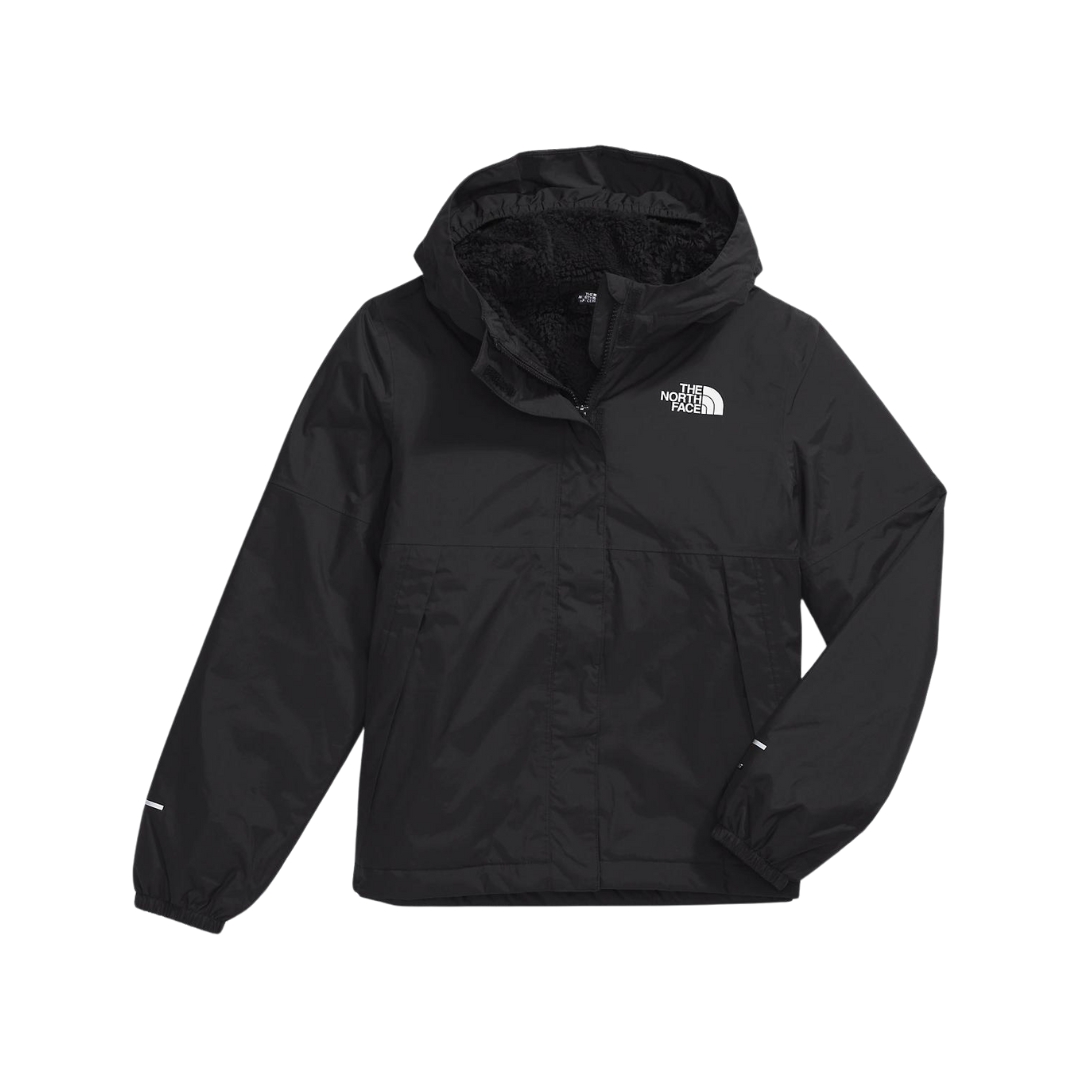 MANTEAU CHAUD THE NORTH FACE ANTORA POUR FILLE couleur tnf black vu du manteau noir à plat de face