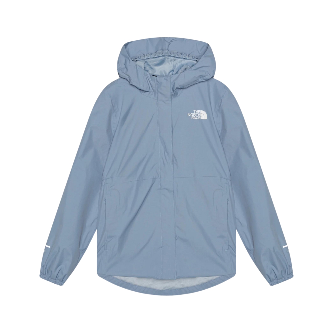 VESTE DE PLUIE THE NORTH FACE ANTORA POUR FILLE COULEUR Q0E STEEL BLUE VU DU MANTEAU BLEU ACIER PALE À PLAT DE FACE