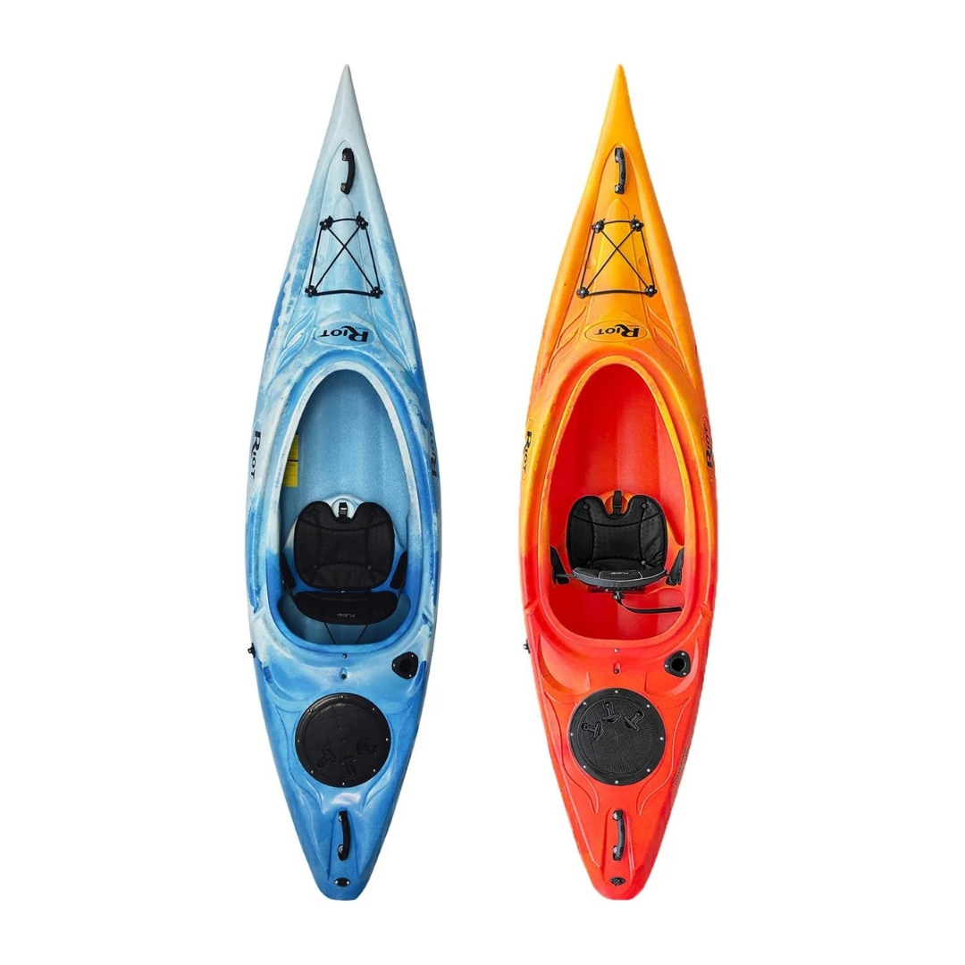 KAYAK RIOT QUEST 10 FLEX 4 VU DU KAYAK WHITE/BLUE ET SUNSET VUS DU DESSUS