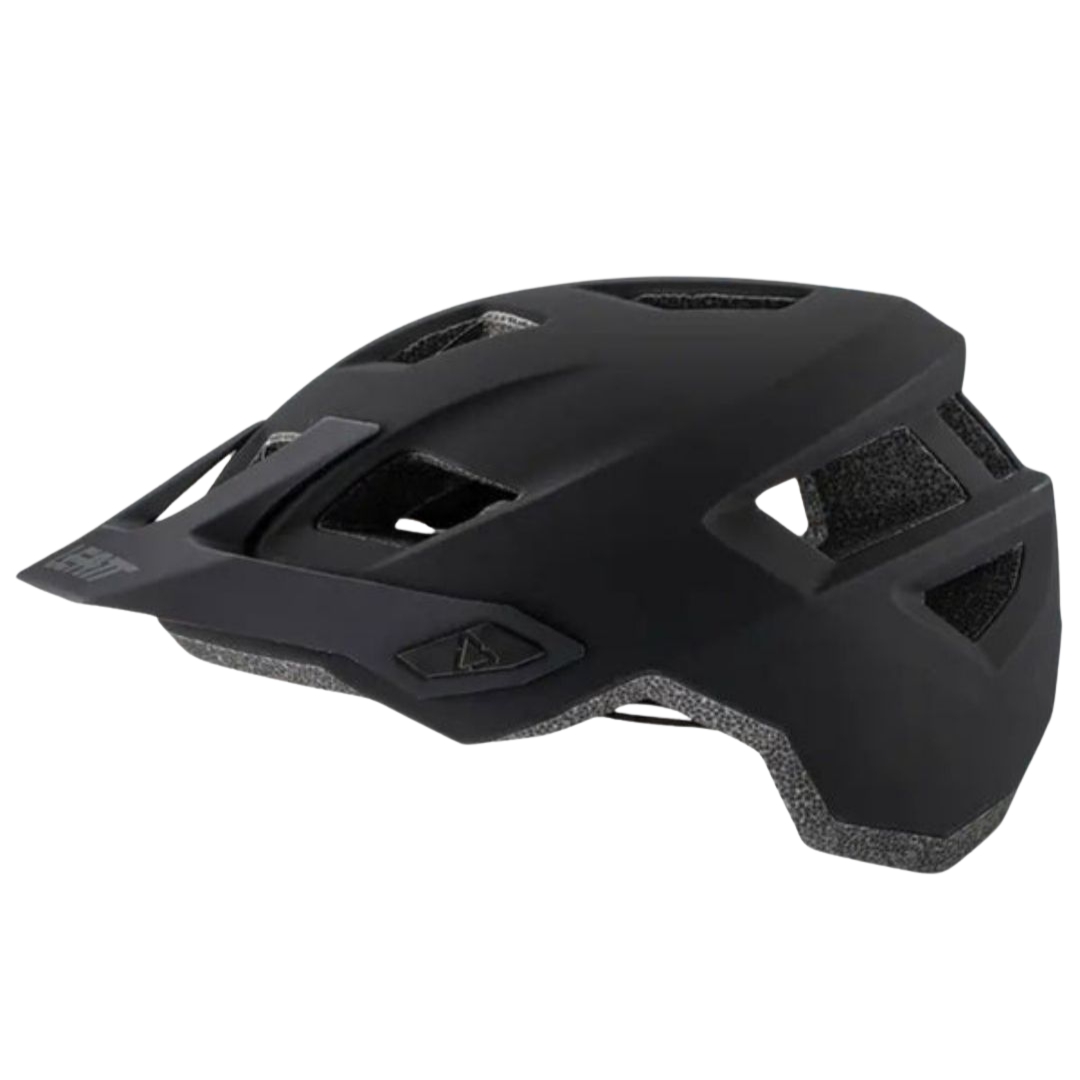 VÉLO LEATT MTB ALLMTN 1.0 couleur black vu du casque oir de profil dorit