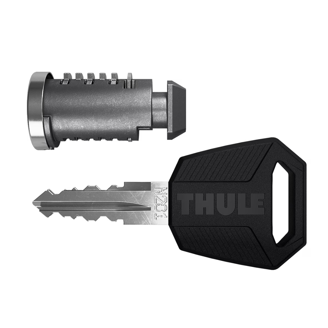 ENSEMBLE DE BARILLETS THULE ONE KEY SYSTEM 2-PACK vue d'un barillet et d'une clé confort