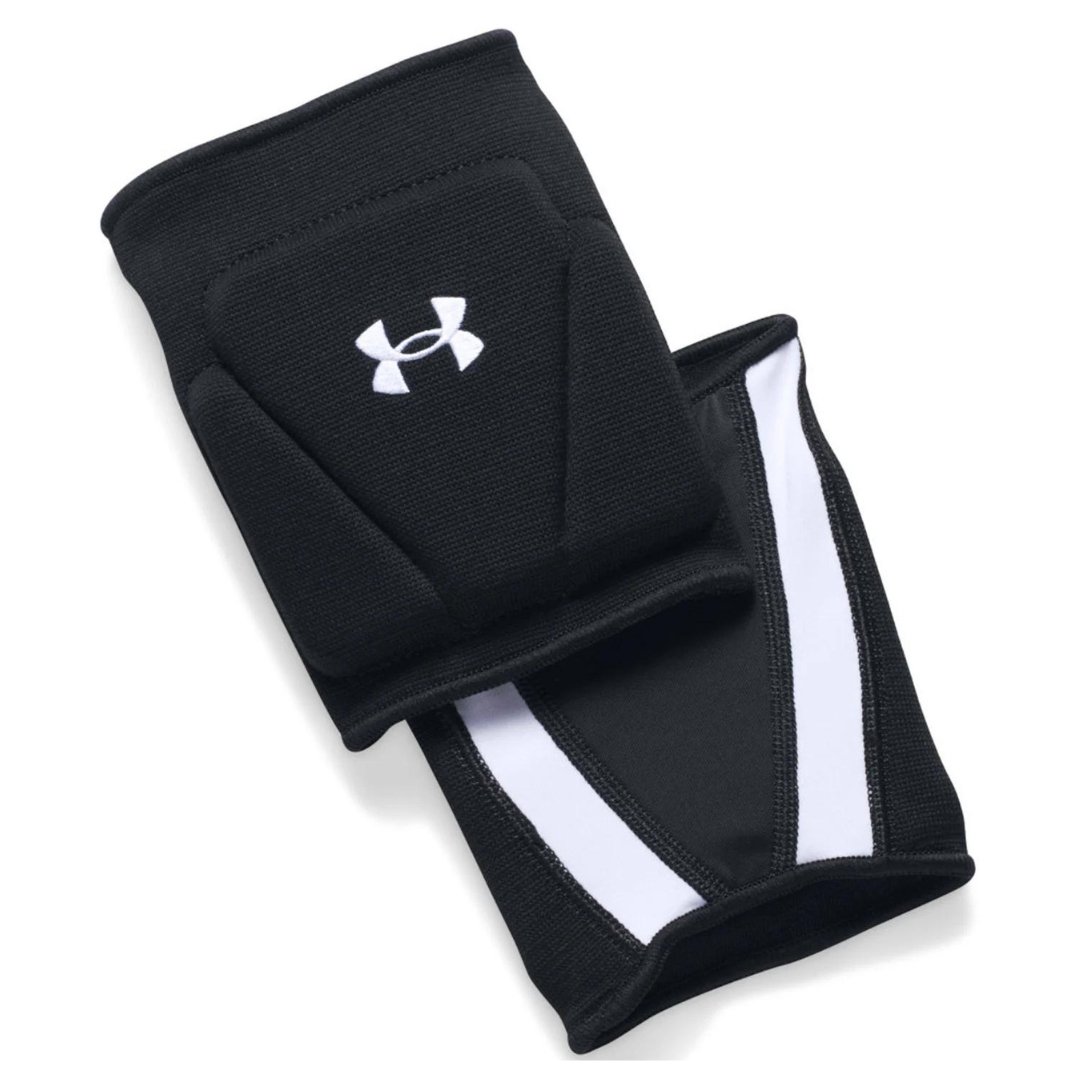 PROTÈGE GENOUX DE VOLLEYBALL UNDER ARMOUR UA STRIVE 2.0 KP POUR ADULTE couleur noir vu du dessus et du dessous