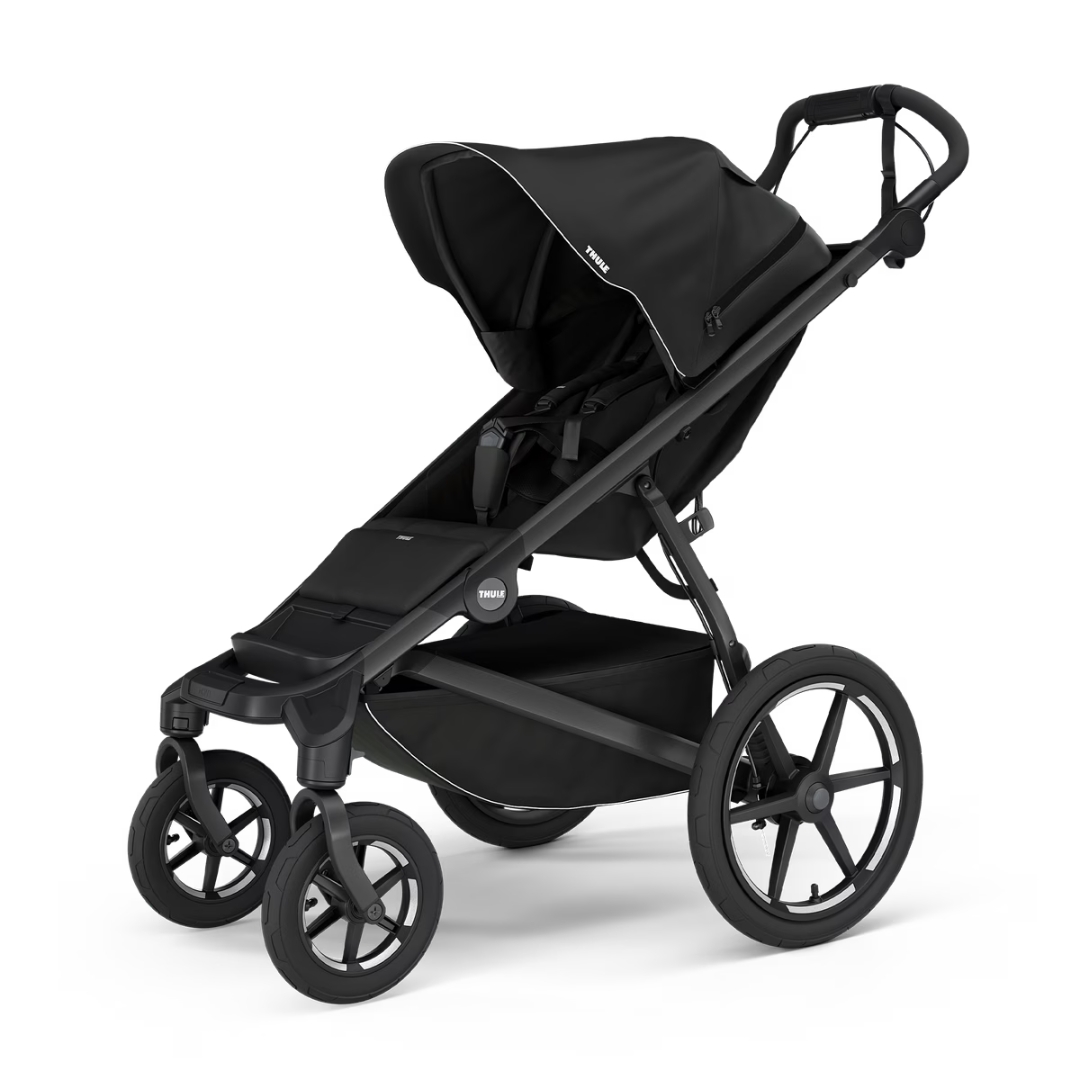 POUSSETTE TOUT-TERRAIN THULE URBAN GLIDE 4-WHEEL BLACK VU DE PROFIL AVANT GAUCHE