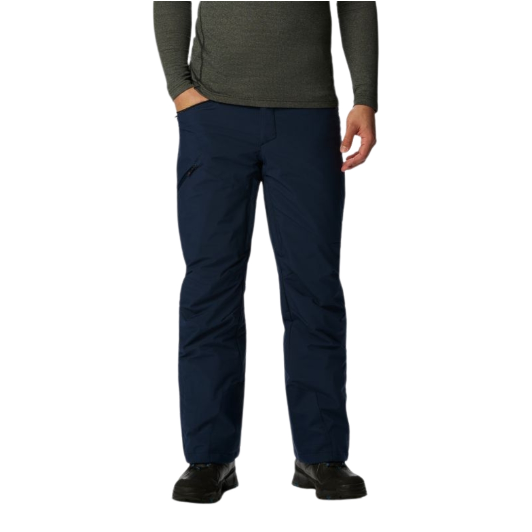 PANTALON DE NEIGE COLUMBIA KICK TURN III POUR HOMME couleur 464-COLLEGIATE NAVY vu du pantalon marine porté par un homme vu de la taille aux pieds de face