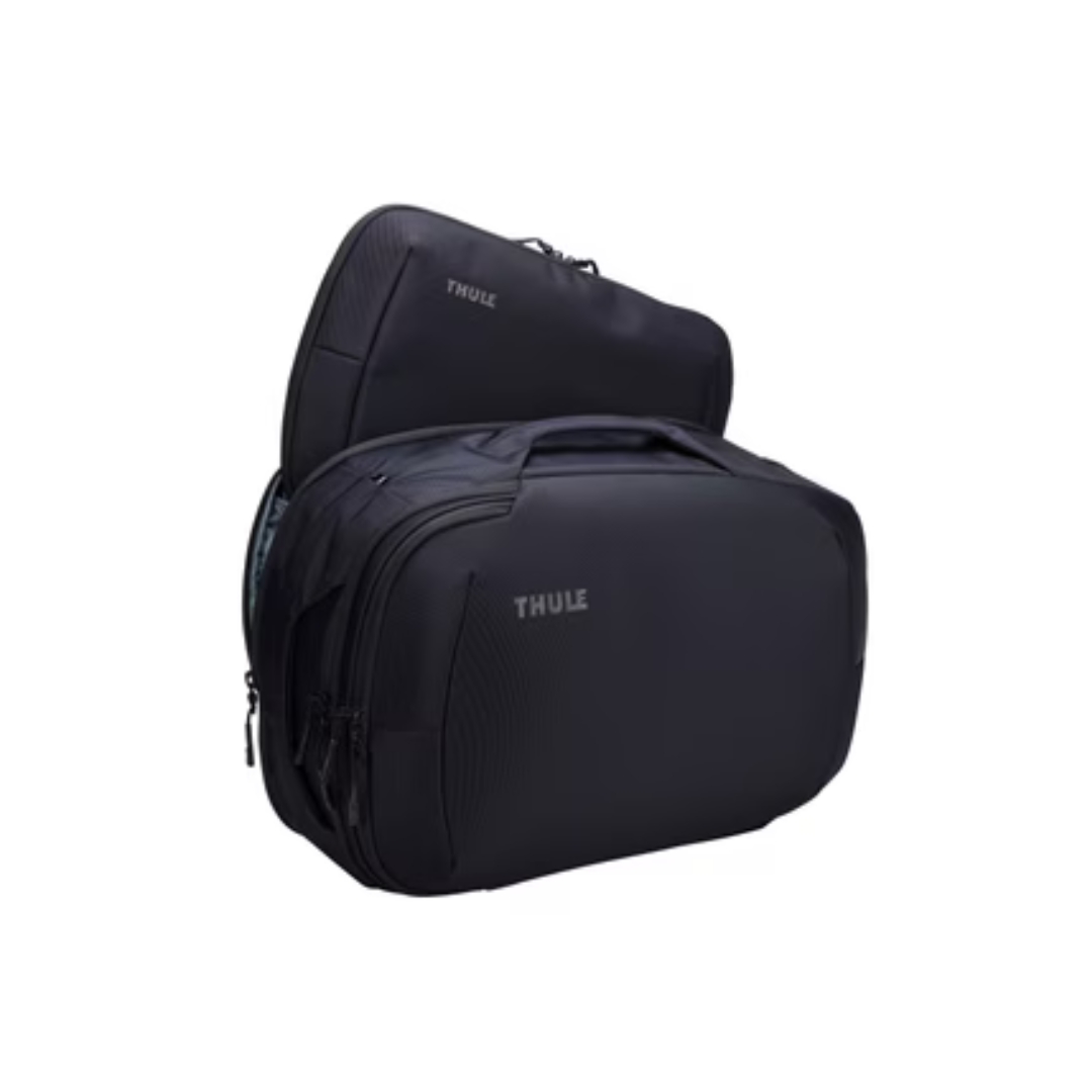 BAGAGE DE CABINE CONVERTIBLE THULE SUBTERRA 2 de face avec la mallette pour ordinateur portable amovible