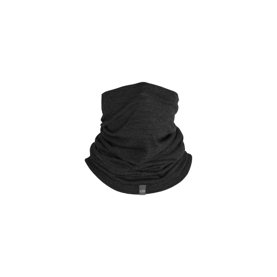 CACHE - COU ICEBREAKER FLEXI UNISEXE couleur Jet Heather vu du cache cou gris de face et plissée sur la longueur